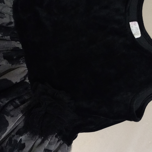 2/$5 Soft!!..Black Velvet, Tool, and Flower Dress!!! - Picture 2 of 3